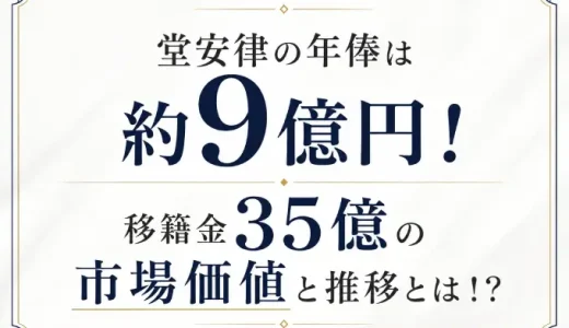 堂安律の年俸は約9億円！移籍金35億の市場価値と推移とは！？
