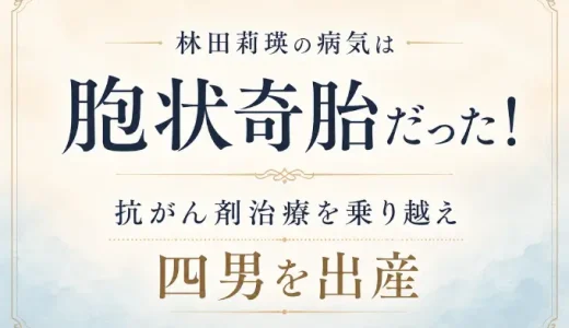 林田莉瑛の病気は胞状奇胎だった！抗がん剤治療を乗り越え四男を出産